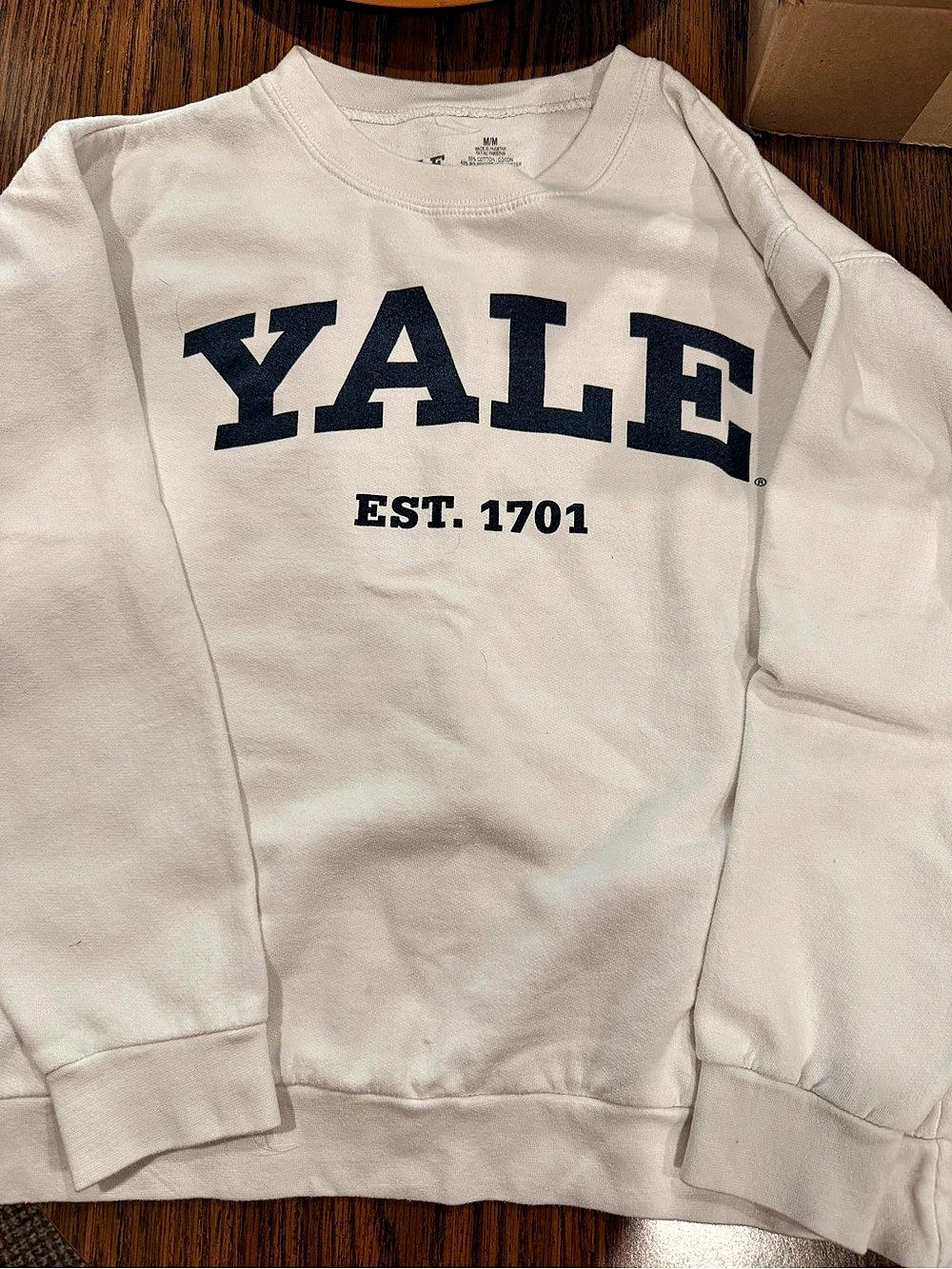 Yale University Est 1701 Crewneck Sweatshirt Yale White Medium